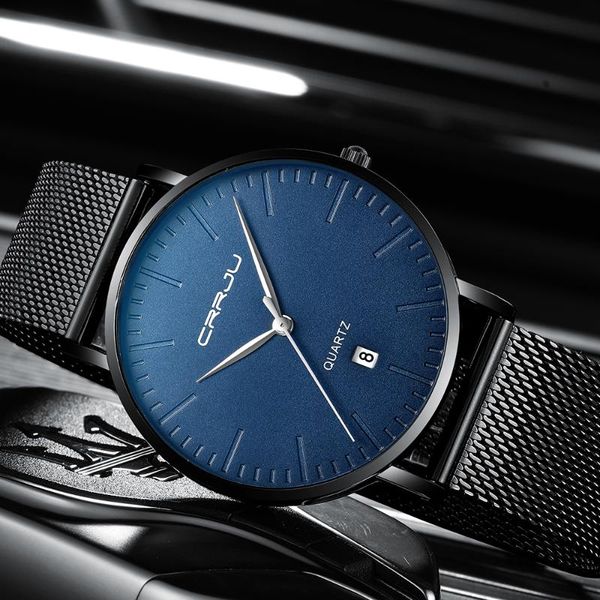 wristwatches crrju men blue stainless steel ultra thin watches classic quartz luxury date men's wrist watch relogio masculino, Slivery;brown
wristwatches crrju men blue stainless steel ultra thin watches classic quartz luxury date men's wrist watch relogio masculino, Slivery;brown