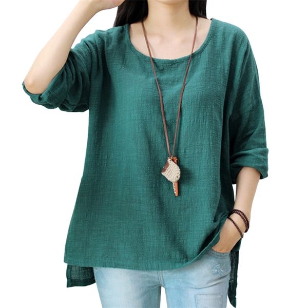 johnature women loose cotton linen t-shirt o-neck spring new vintage long sleeve 5 colours casual women shirts 210401, White
johnature women loose cotton linen t-shirt o-neck spring new vintage long sleeve 5 colours casual women shirts 210401, White