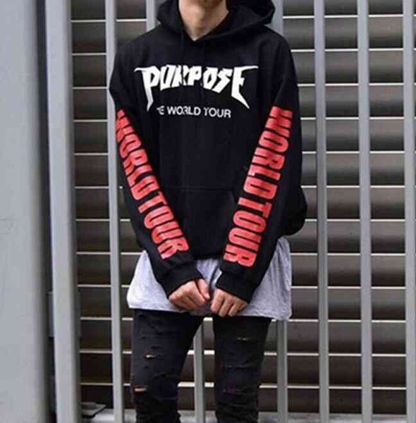 men's hoodies & sweatshirts purpose tour hip hop streetwear swag tyga r3bd, Black
men's hoodies & sweatshirts purpose tour hip hop streetwear swag tyga r3bd, Black
