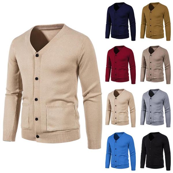 men's sweaters v neck cardigans sweater simple buttons pockets solid casual knit jumpers warm button long sleeve clothing, White;black
men's sweaters v neck cardigans sweater simple buttons pockets solid casual knit jumpers warm button long sleeve clothing, White;black
