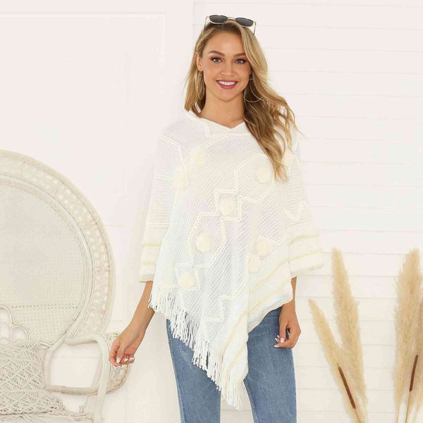 fashion sweater 2021 hairball pullover v-neck tassel bat women's t-shirt, White;black
fashion sweater 2021 hairball pullover v-neck tassel bat women's t-shirt, White;black
