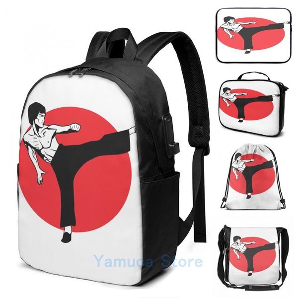 backpack graphic print honoring bruce kicking with the rising sun martial arts legend usb charge men school travel lapbag
backpack graphic print honoring bruce kicking with the rising sun martial arts legend usb charge men school travel lapbag