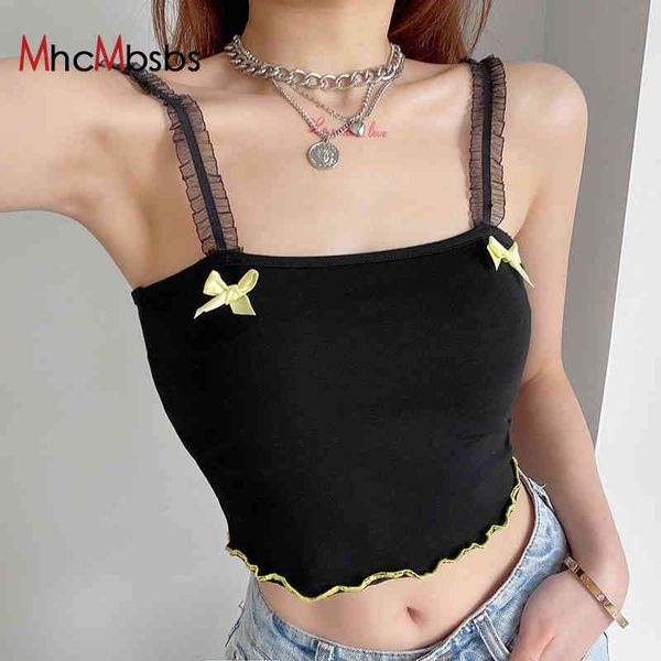 women's lace strap bow crop off shoulder tree fungus trim tees summer korean style black camis y2k clothing 210517, White
women's lace strap bow crop off shoulder tree fungus trim tees summer korean style black camis y2k clothing 210517, White