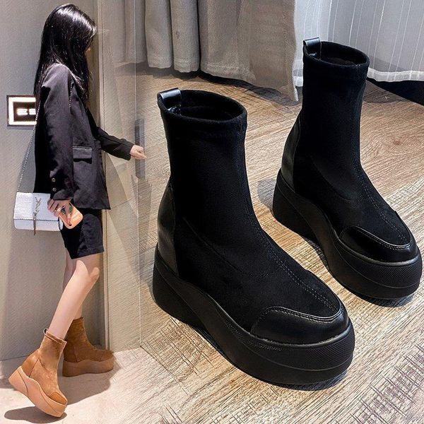 boots platform thick-soled short internally increased elastic single women's x766, Black
boots platform thick-soled short internally increased elastic single women's x766, Black