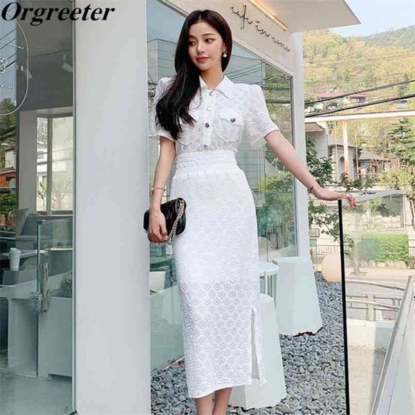 pure color wild retro single-breasted temperament short-sleeved shirt two piece high waist split bodycon skirt sets outfits 210602, White
pure color wild retro single-breasted temperament short-sleeved shirt two piece high waist split bodycon skirt sets outfits 210602, White