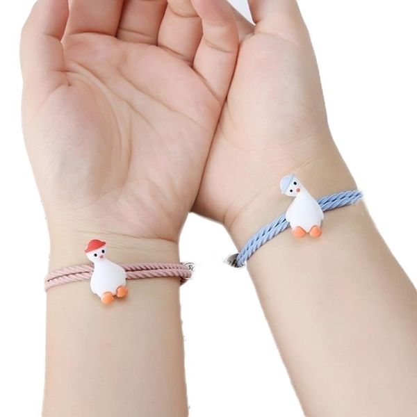 charm bracelets 2pcs magnet couple vintage cartoon duck distance elastic rope magnetic bracelet lovers jewelry valentine's day gift, Golden;silver
charm bracelets 2pcs magnet couple vintage cartoon duck distance elastic rope magnetic bracelet lovers jewelry valentine's day gift, Golden;silver