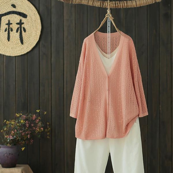 women's knits & tees spring and summer hollow solid color v-neck thin linen knitted air-conditioning shirt sun protection clothing, White
women's knits & tees spring and summer hollow solid color v-neck thin linen knitted air-conditioning shirt sun protection clothing, White