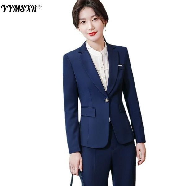 women's two piece pants autumn and winter long-sleeved professional suit 2-piece slim ladies jacket + high-waist trousers, White
women's two piece pants autumn and winter long-sleeved professional suit 2-piece slim ladies jacket + high-waist trousers, White