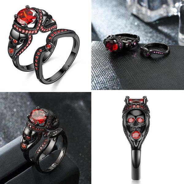 wedding rings punk skull ring set for women style black zirconia crystal jewelry drop, Slivery;golden
wedding rings punk skull ring set for women style black zirconia crystal jewelry drop, Slivery;golden