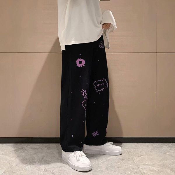 loose straight wide leg baggy vintage pants men's ruffian handsome versatile original japanese streetwear 2021 sell, Black
loose straight wide leg baggy vintage pants men's ruffian handsome versatile original japanese streetwear 2021 sell, Black