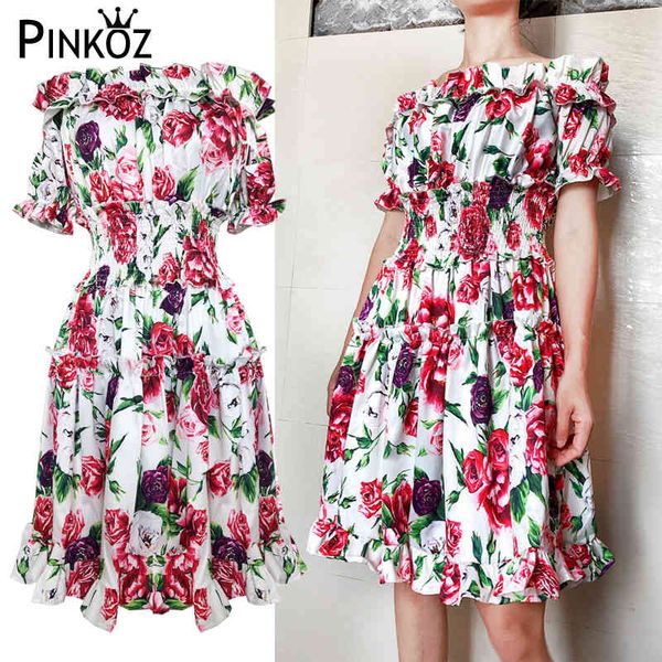 runway designer flower printed salsh neck elegant mini dresses for women robe party beach ruffles dress chic vestido 210421, White
runway designer flower printed salsh neck elegant mini dresses for women robe party beach ruffles dress chic vestido 210421, White