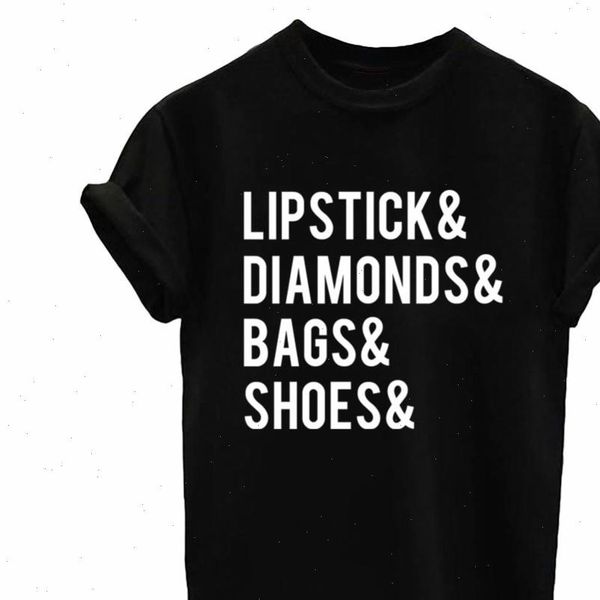 lipstick diamonds bags shoes print women cotton casual tee hipster drop ship tumblr sb 28, White
lipstick diamonds bags shoes print women cotton casual tee hipster drop ship tumblr sb 28, White