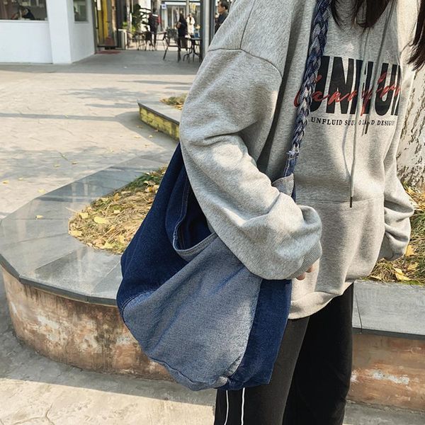 evening bags double color matching retro denim women's shoulder bag luxury designer female crossbody fashion large capacity tote
evening bags double color matching retro denim women's shoulder bag luxury designer female crossbody fashion large capacity tote