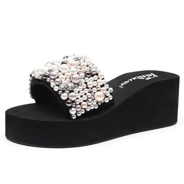 women sandals shoes summer pearls platform ladies casual gladiator plus size flip flops slippers, Black
women sandals shoes summer pearls platform ladies casual gladiator plus size flip flops slippers, Black