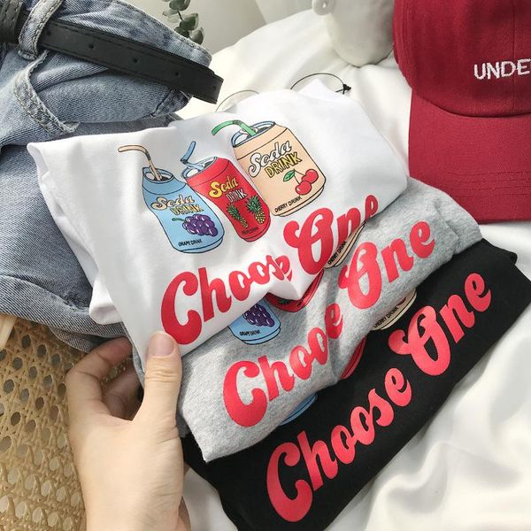 women's t-shirt arrival summer cotton t shirts loose harajuku style streetwear coke fruit car print tees kawaii clothes for women, White
women's t-shirt arrival summer cotton t shirts loose harajuku style streetwear coke fruit car print tees kawaii clothes for women, White