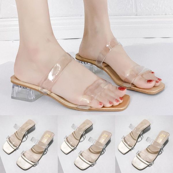 slippers sagace summer shoes woman slipper solid color pvc transparent square heels casual sandals ladies zapatos de mujer, Black
slippers sagace summer shoes woman slipper solid color pvc transparent square heels casual sandals ladies zapatos de mujer, Black