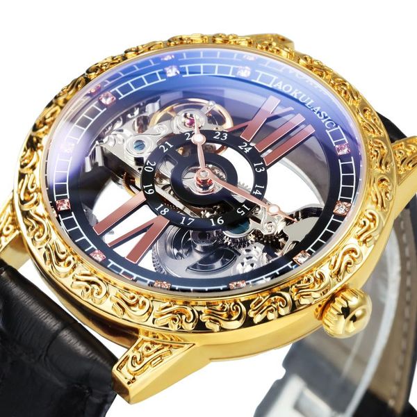 wristwatches fashion transparent skeleton luxury watch for men mechanical carved case golden bridge crystal dial leather strap clock relogio, Slivery;brown
wristwatches fashion transparent skeleton luxury watch for men mechanical carved case golden bridge crystal dial leather strap clock relogio, Slivery;brown