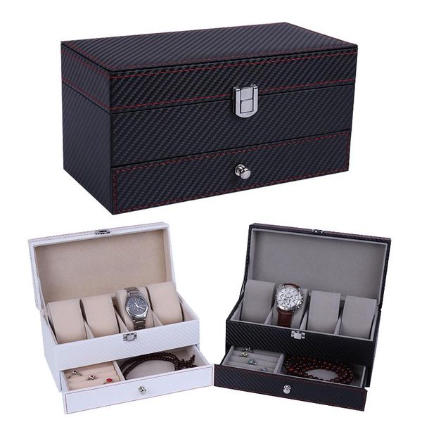storage boxes & bins 2021 4 grids carbon fiber watch case box casing for hours sheath
storage boxes & bins 2021 4 grids carbon fiber watch case box casing for hours sheath