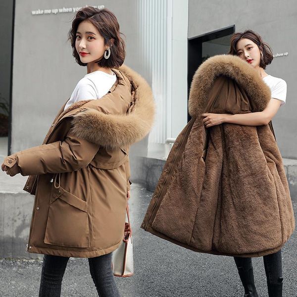 women's down & parkas big fur female hooded winter coat women parka jacket thick warm outerwear 2021 cotton, Black
women's down & parkas big fur female hooded winter coat women parka jacket thick warm outerwear 2021 cotton, Black