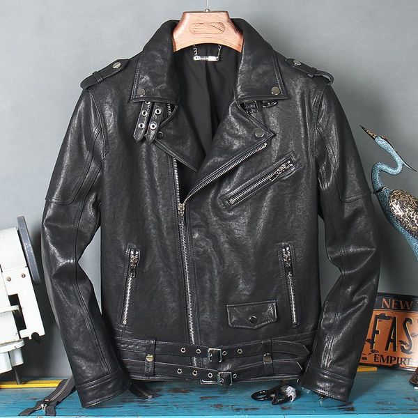 genuine leather jacket men 100% sheepskin coat motorcycle mens jackets and coats spring autumn 2021 hommes veste pph3235 men's & faux, Black
genuine leather jacket men 100% sheepskin coat motorcycle mens jackets and coats spring autumn 2021 hommes veste pph3235 men's & faux, Black