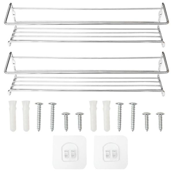 hooks & rails 2pcs stainless steel wall-mounted spice holder kitchen storage rack condiment shelf (silver)
hooks & rails 2pcs stainless steel wall-mounted spice holder kitchen storage rack condiment shelf (silver)