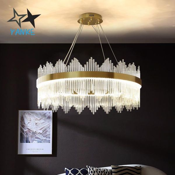 pendant lamps modern simple golden crystal chandelier round oval home living room decoration luxury atmospheric lighting hanging lamp
pendant lamps modern simple golden crystal chandelier round oval home living room decoration luxury atmospheric lighting hanging lamp