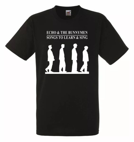 echo and the bunnymen black mens t-shirt men rock band tee shirt, White;black