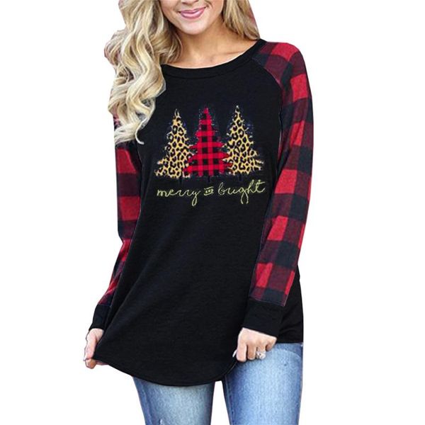 women's t-shirt christmas trees print plaid t-shirts for women long tee female autumn sleeve vintage tshirt o-neck bottoming clothes, White
women's t-shirt christmas trees print plaid t-shirts for women long tee female autumn sleeve vintage tshirt o-neck bottoming clothes, White