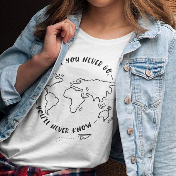 women's t-shirt if you never go will know aesthetic summer vacation travel tee shirt cute women graphic wanderlust tshirt, White
women's t-shirt if you never go will know aesthetic summer vacation travel tee shirt cute women graphic wanderlust tshirt, White