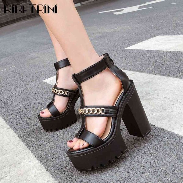 sandals girl platform zipper block heel shoes summer buckle women solid chain metal designer sandals, Black
sandals girl platform zipper block heel shoes summer buckle women solid chain metal designer sandals, Black