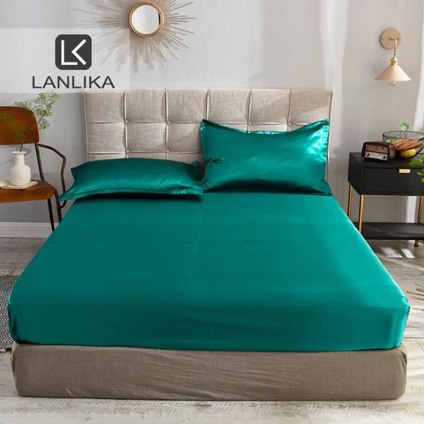sheets & sets lanlika 1 piece luxury 100% stain silk green fitted sheet mattress cover elastic rubber band printed bed for women men
sheets & sets lanlika 1 piece luxury 100% stain silk green fitted sheet mattress cover elastic rubber band printed bed for women men