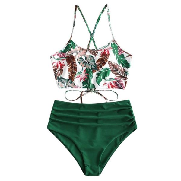 women's swimwear bikinis 2021 women leaf bandage with print bikini set brazilian swimsuit female, White;black
women's swimwear bikinis 2021 women leaf bandage with print bikini set brazilian swimsuit female, White;black