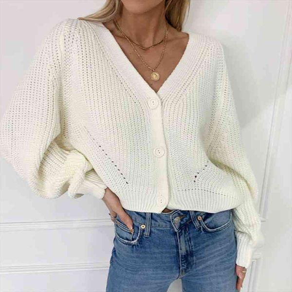 women knitted cardigan autumn winter v-neck bat sleeve button oversize sweater casual loose solid female cardigan, White;black
women knitted cardigan autumn winter v-neck bat sleeve button oversize sweater casual loose solid female cardigan, White;black