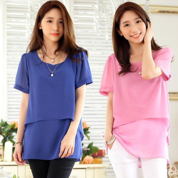 women's blouses & shirts f~3xl plus size summer ladies korean fashion ruffle short sleeve chiffon female women big layered blouse shir, White
women's blouses & shirts f~3xl plus size summer ladies korean fashion ruffle short sleeve chiffon female women big layered blouse shir, White