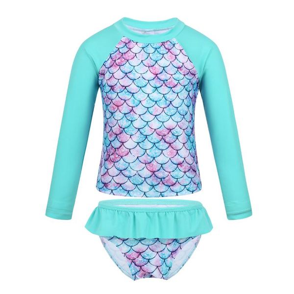 girls swimwear tankini long sleeves swimsuits upf 50+ rashguard fish scales printed + bottoms kids swimsuit beach wear one-pieces, Black
girls swimwear tankini long sleeves swimsuits upf 50+ rashguard fish scales printed + bottoms kids swimsuit beach wear one-pieces, Black