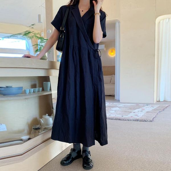 casual dresses johnature 2021 summer korean v-neck tie women dress solid color short sleeve female, Black;gray
casual dresses johnature 2021 summer korean v-neck tie women dress solid color short sleeve female, Black;gray