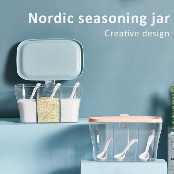 storage bottles & jars 3 grids transparent lid seasoning box with spoon sugar salt spice container condiment jar cooking kitchen organizer
storage bottles & jars 3 grids transparent lid seasoning box with spoon sugar salt spice container condiment jar cooking kitchen organizer