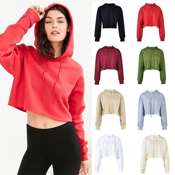 autumn winter cotton hooded pullover solid color short sweater with exposed navel and rough edge, Black
autumn winter cotton hooded pullover solid color short sweater with exposed navel and rough edge, Black