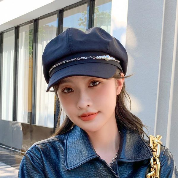 berets woman foreign style pearl chain beret hat autumn fashion cute artistic painter exquisite beautiful birthday gift, Blue;gray
berets woman foreign style pearl chain beret hat autumn fashion cute artistic painter exquisite beautiful birthday gift, Blue;gray