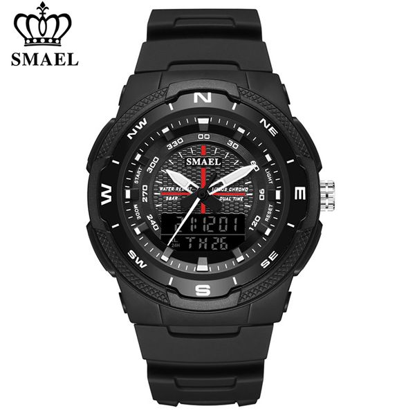 smael men's sports watch quartz digital waterproof led electronics casual men watches dual time display chronograph wristwatches x0524, Slivery;brown
smael men's sports watch quartz digital waterproof led electronics casual men watches dual time display chronograph wristwatches x0524, Slivery;brown