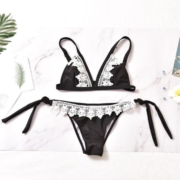 split lace swimsuit bikini closed chest fashion swimwear resort spa two-piece suit women's, White;black
split lace swimsuit bikini closed chest fashion swimwear resort spa two-piece suit women's, White;black