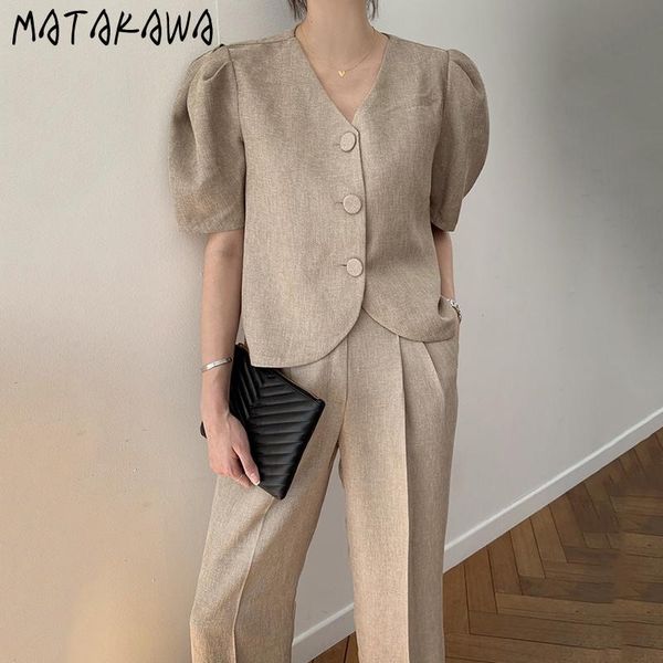 two piece set women short suit coat v-neck single breasted straight tube casual pants high waist slim trousers women's, White
two piece set women short suit coat v-neck single breasted straight tube casual pants high waist slim trousers women's, White