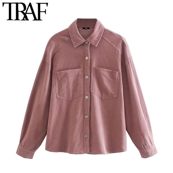 traf women fashion pockets oversized corduroy jacket coat vintage long sleeve snap-button female outerwear chic 210415, Black;brown
traf women fashion pockets oversized corduroy jacket coat vintage long sleeve snap-button female outerwear chic 210415, Black;brown