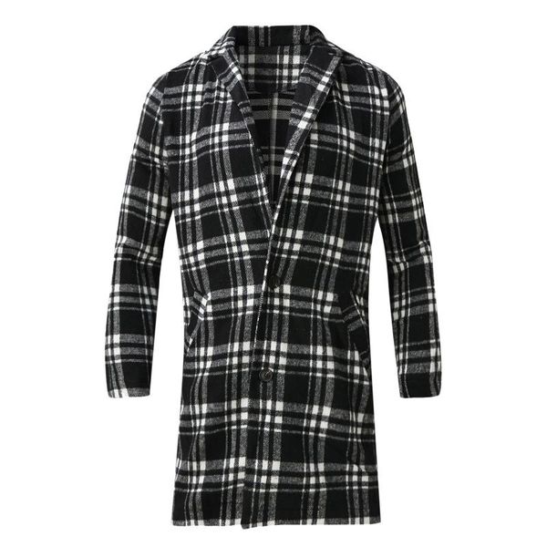 men's trench coats korean handsome long windbreaker jacket autumn&winter plaid sleeved turn-down collar warm overcoat 2021 #01, Tan;black 
men's trench coats korean handsome long windbreaker jacket autumn&winter plaid sleeved turn-down collar warm overcoat 2021 #01, Tan;black