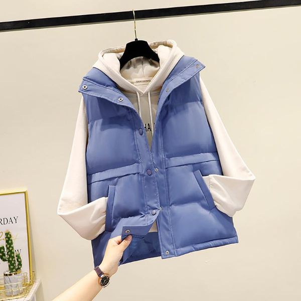 women's vests winter stand collar short jackets outerwear solid colour loose cotton padded windproof warm waistcoat, Black;white
women's vests winter stand collar short jackets outerwear solid colour loose cotton padded windproof warm waistcoat, Black;white