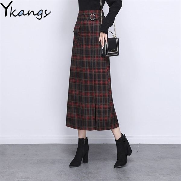 vintage high waist plaid skirt women's winter warm wool long pencil female korean style elegant ladies office midi 211124, Black
vintage high waist plaid skirt women's winter warm wool long pencil female korean style elegant ladies office midi 211124, Black