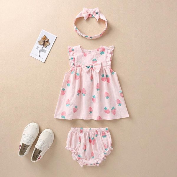 clothing sets 40# baby girls clothes ruffled children's sleeveless frill strawberry cherry printed panties and headband three-piece set, White
clothing sets 40# baby girls clothes ruffled children's sleeveless frill strawberry cherry printed panties and headband three-piece set, White