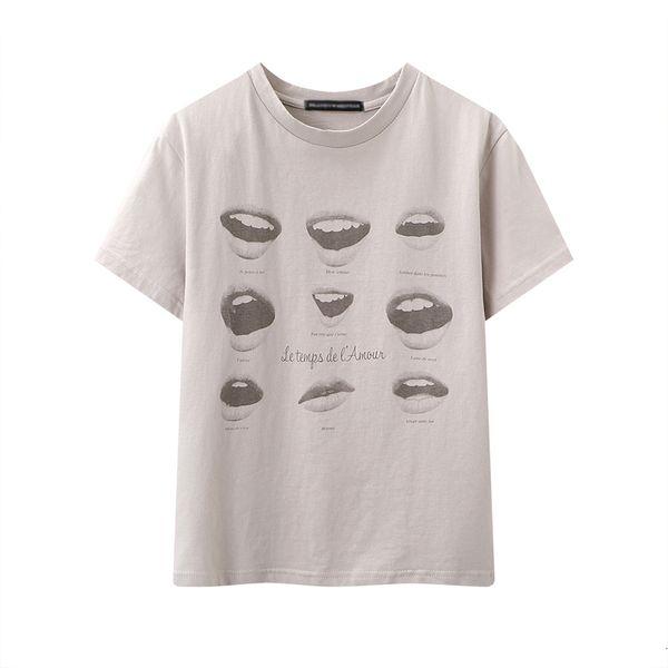 women's knits & tees slim girls stylish lip print tshirts 2021 summer fashion ladies soft cotton vintage women streetwear chic top, White
women's knits & tees slim girls stylish lip print tshirts 2021 summer fashion ladies soft cotton vintage women streetwear chic top, White