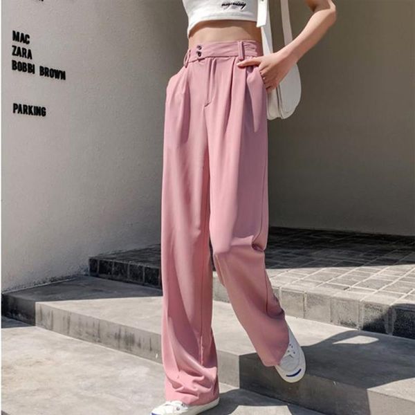 women's pants & capris women black suit 2021 work wear loose high waist wide leg pocket office ladies trousers plus size bottoms, Black;white
women's pants & capris women black suit 2021 work wear loose high waist wide leg pocket office ladies trousers plus size bottoms, Black;white