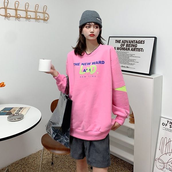 round neck plush letter printed sweater women's 2021 autumn new loose korean ins fashion and winter, Black
round neck plush letter printed sweater women's 2021 autumn new loose korean ins fashion and winter, Black